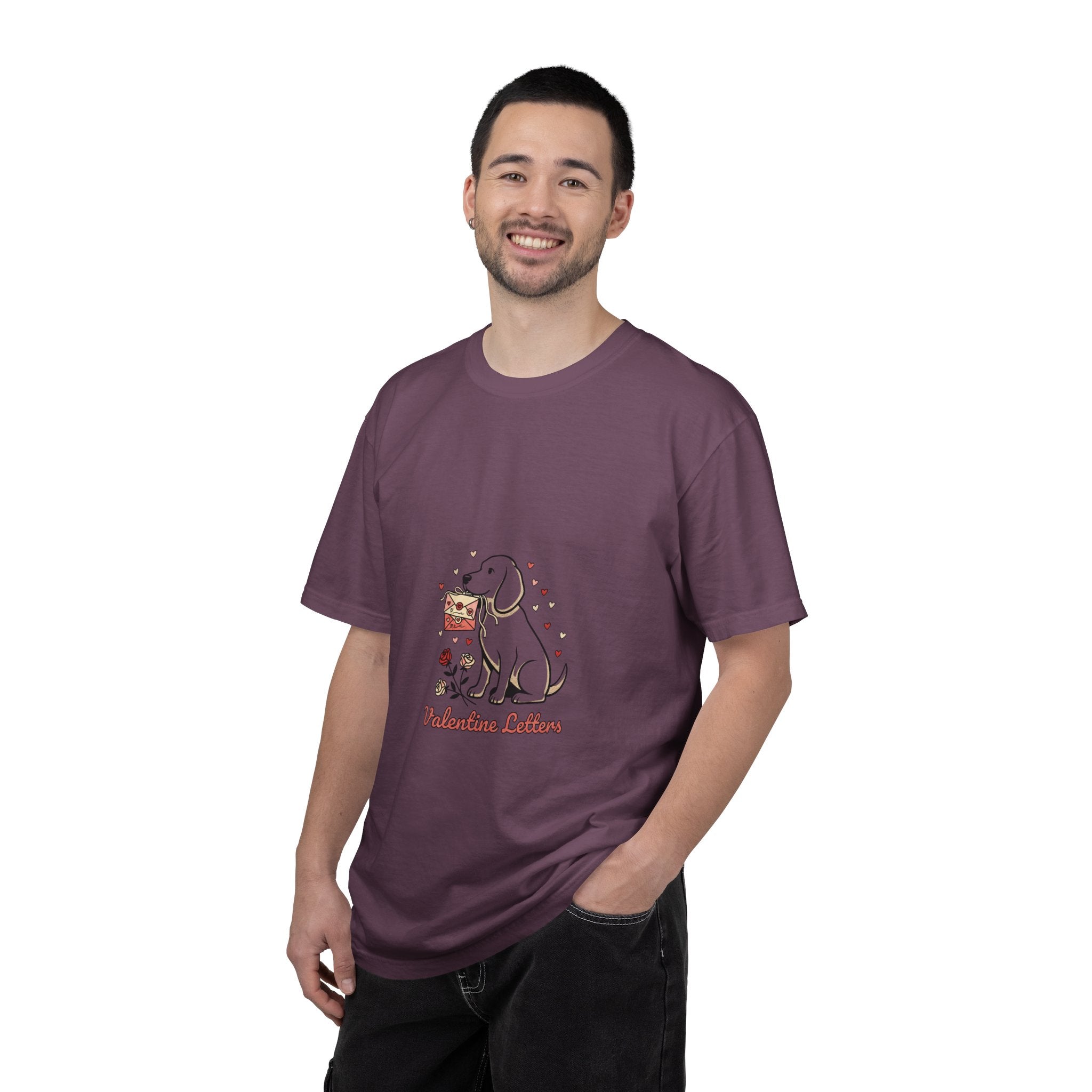 Valentine Labrador Tee — Dog Holding Love Letter Graphic T-Shirt
